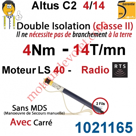 Moteur Altus C2 4/14 Rts Avec Carré 10 LS 40 sans Mds Double Isolation Classe II