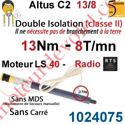Moteur Altus C2 13/8 Rts Sans Carré LS 40 sans Mds Double Isolation Classe II