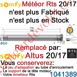 Moteur Météor 20/17 Rts ou Rts2 LT 50 sans Mds  remplacé par l'Altus 20/17