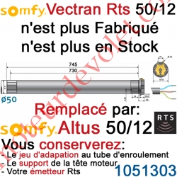 Moteur Vectran 50/12 Rts ou Rts2 LT 50 sans Mds  remplacé par l'altus 50/12