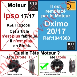 Moteur Ipso 17/17 Rts ou Rts2 LT 50 sans Mds remplacé par 1041380