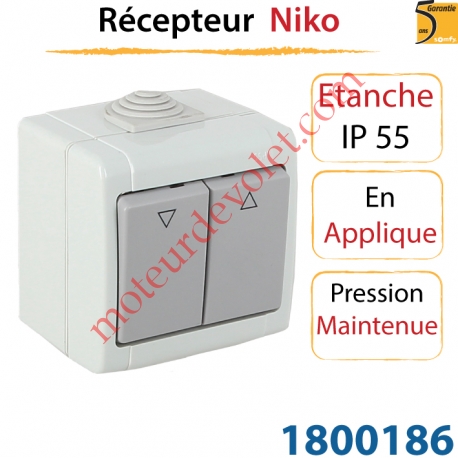 Inverseur Niko Etanche ip 55 en Applique à Pression Maintenue , remplacé par 1800435