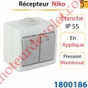 Inverseur Niko Etanche ip 55 en Applique à Pression Maintenue , remplacé par 1800435
