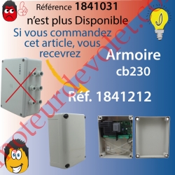 Armoire Ax230 NS pour Commander 2 moteurs 230 vca Récepteur Rts Incorporé