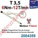 Moteur Filaire Avec FdC à Réglage Progressif 6/12 sans Carré T3,5 sans Mds