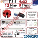 Moteur Radio Simu Hz02 13/8 Rts Sans Carré T3,5 sans Mds Double Isolation Classe II Sans Fil de Terre