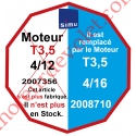 Moteur Filaire Avec FdC à Réglage Automatique sur Butées Mécaniques 4/12 sans Carré T3,5 sans Mds