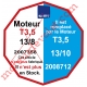 Moteur Filaire Avec FdC à Réglage Automatique sur Butées Mécaniques 13/8 sans Carré T3,5 sans Mds