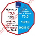 Moteur Filaire Avec FdC à Réglage Automatique sur Butées Mécaniques 13/8 sans Carré T3,5 sans Mds