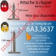 Attache Tablier à Cliper sur Tube avec fentes de 10x2,5 mm Ergot 16 mm Laqué Gris pour Lames de 8-9 mm Long 130 mm